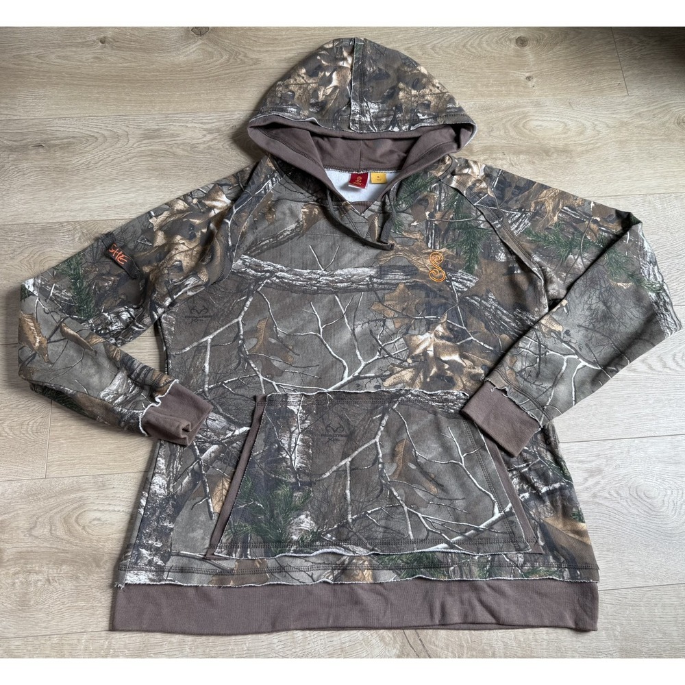 EUC Womens SHE outdoors camo hoodie hunting hiking fleece size XL